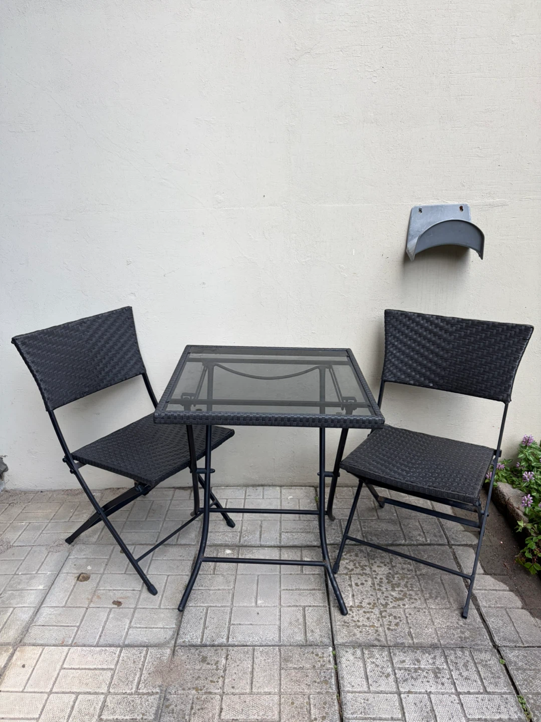 Outdoor Set - Glass Top Table and 2 Chairs