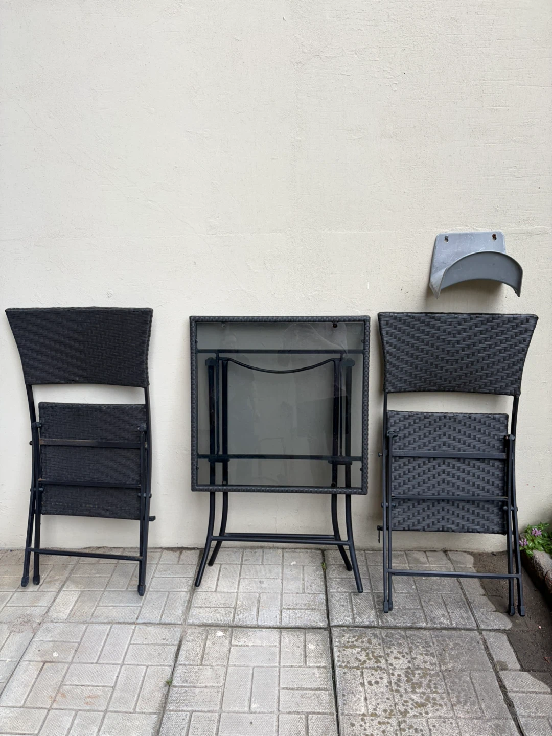 Outdoor Set - Glass Top Table and 2 Chairs - photo 2