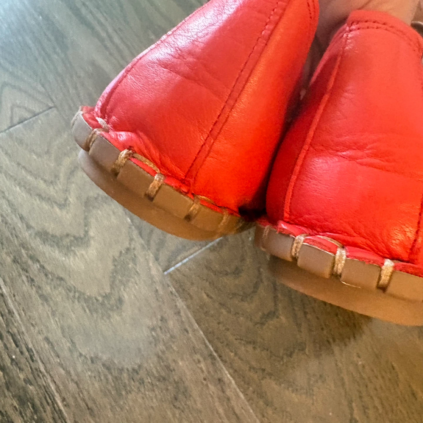 NWOT Red Leather Loafers Size 40 - photo 5