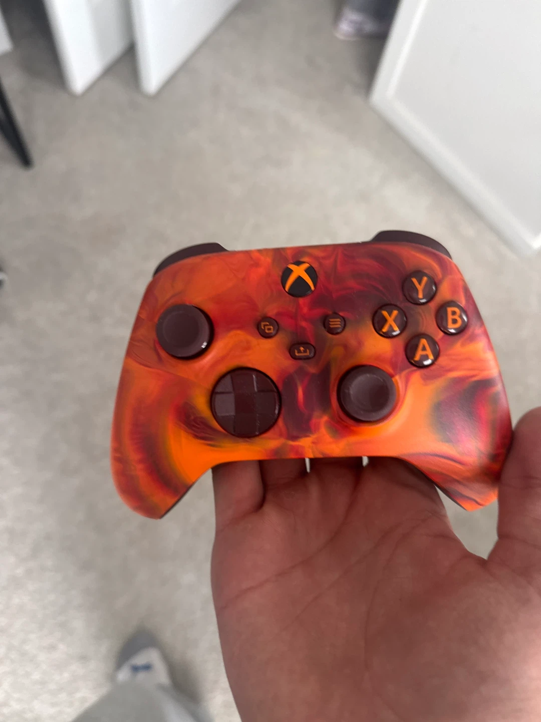 Xbox Wireless Controller - Red & Orange Swirl Design