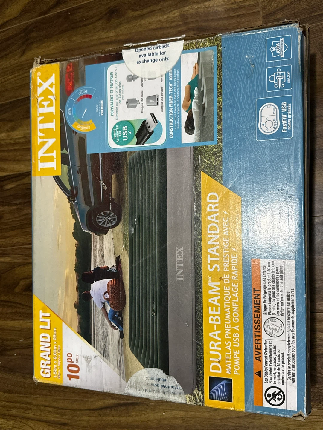 Intex Dura-Beam Queen Air Mattress with Fastfill USB Pump - photo 4