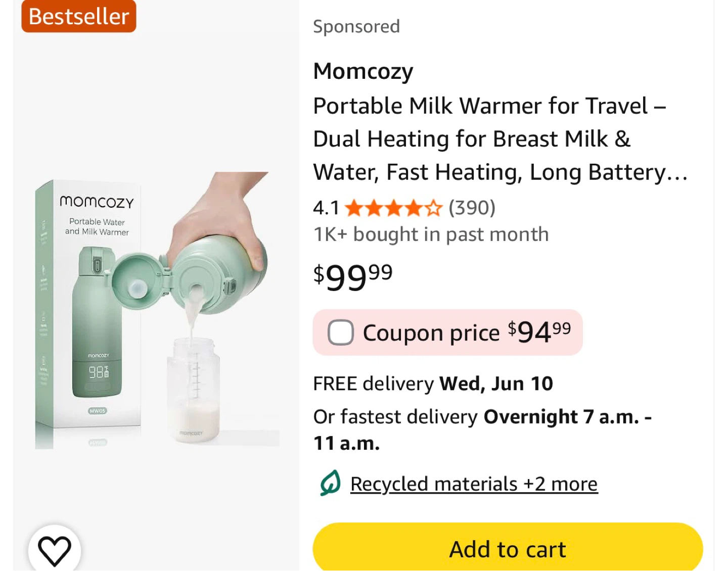 Momcozy Portable Milk Warmer - photo 3