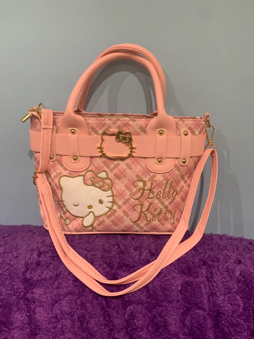 Pink Hello Kitty Tote Bag with Shoulder Strap