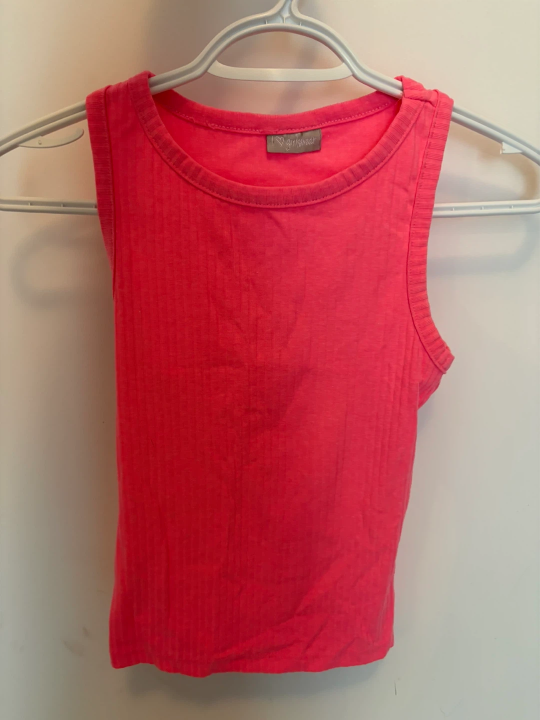 Girlswear Ribbed Tank Top - Neon Pink