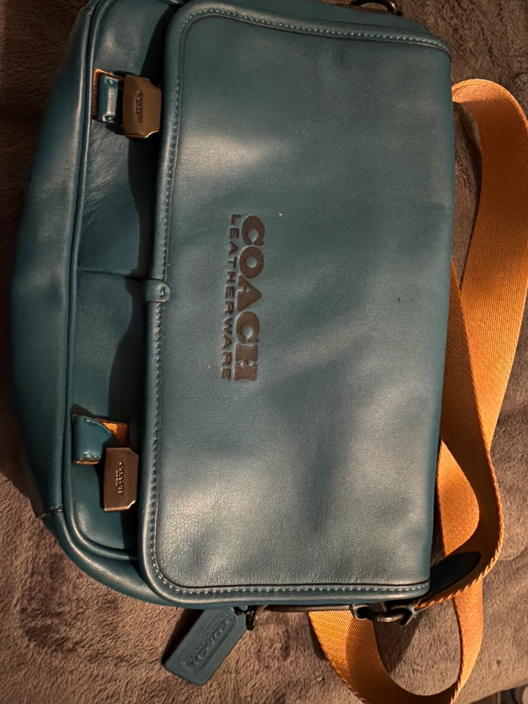 Coach Leatherwear Teal Crossbody Bag