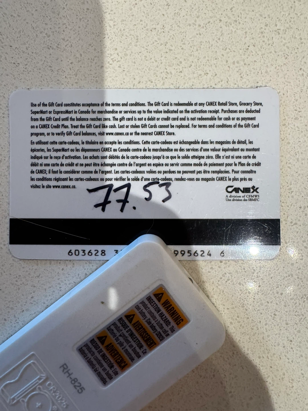 CANEX Gift Card - $77.53 Balance - photo 3