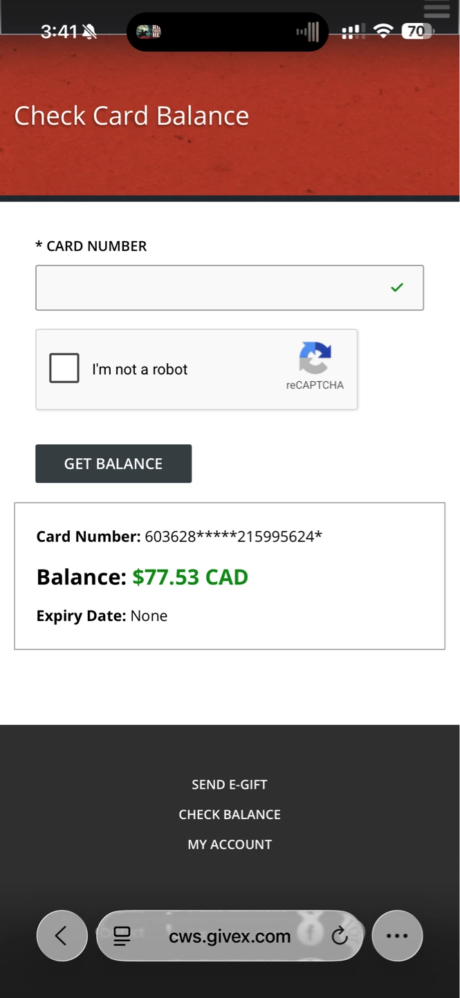 CANEX Gift Card - $77.53 Balance - photo 2
