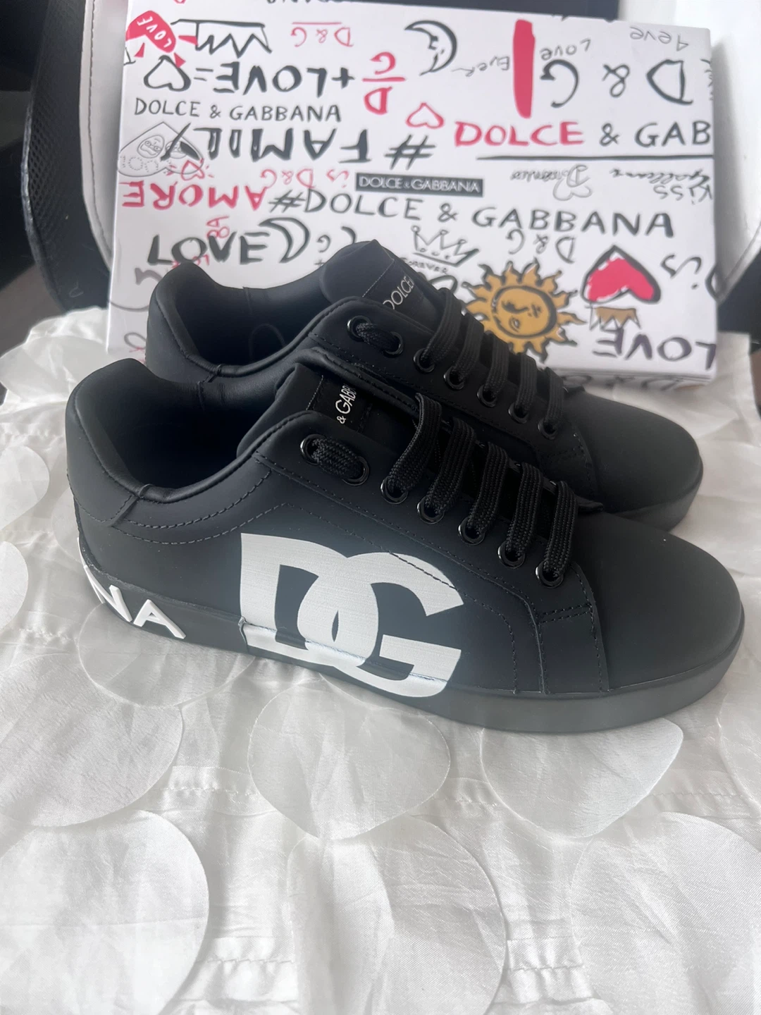 Dolce & Gabbana inspired Black Sneakers