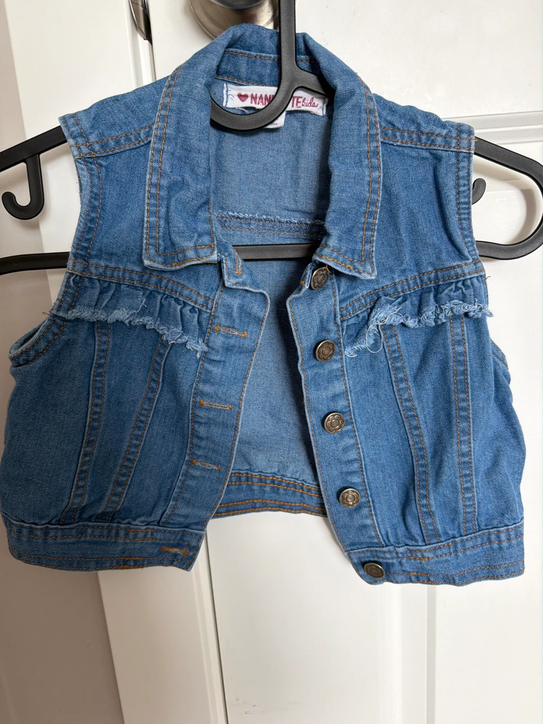 Girl's Denim Vest and Floral Dress Set - photo 4
