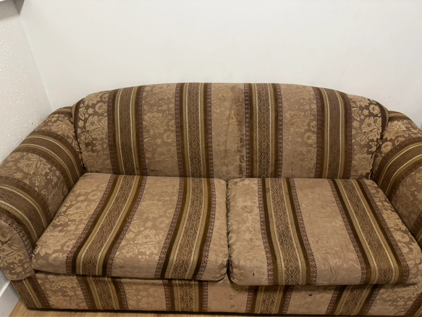 Sofa - Brown Striped Fabric