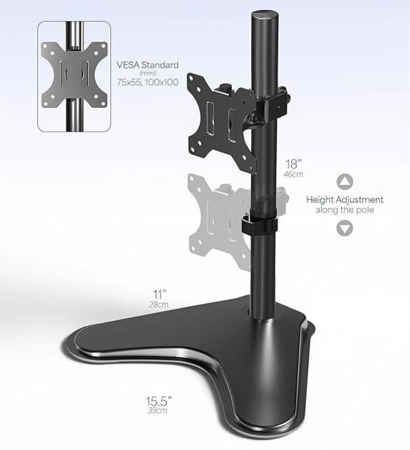 VIVO Adjustable Steel Monitor Stand