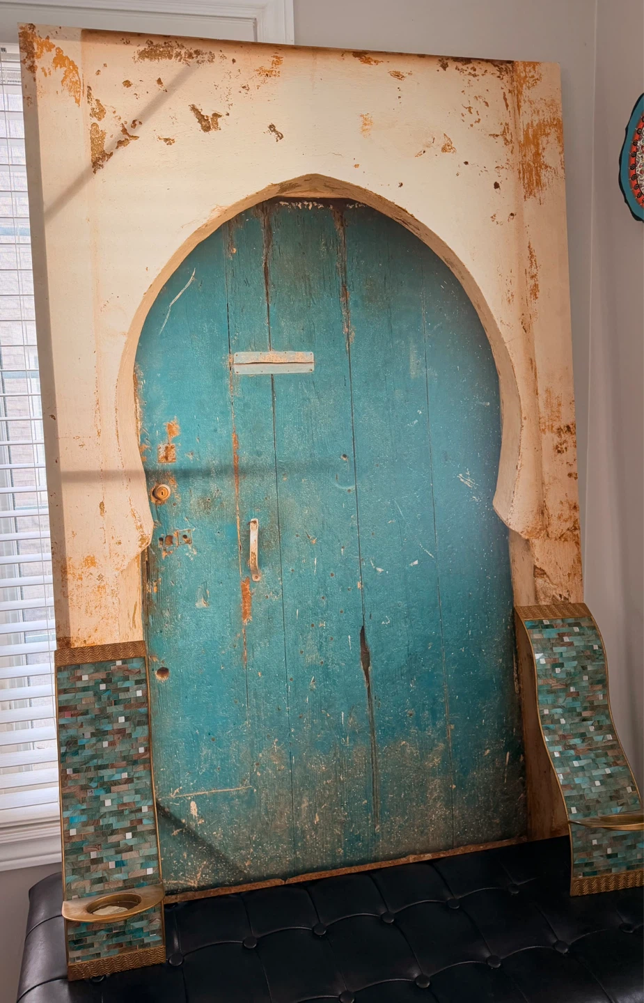 Decorative Moroccan Archway Wall Art with Side Sconces