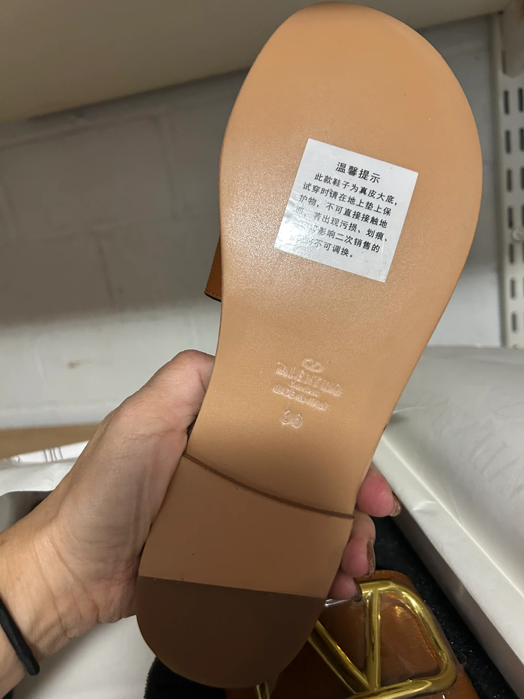 Valentino Garavani Brown Leather Slide Sandals - photo 5