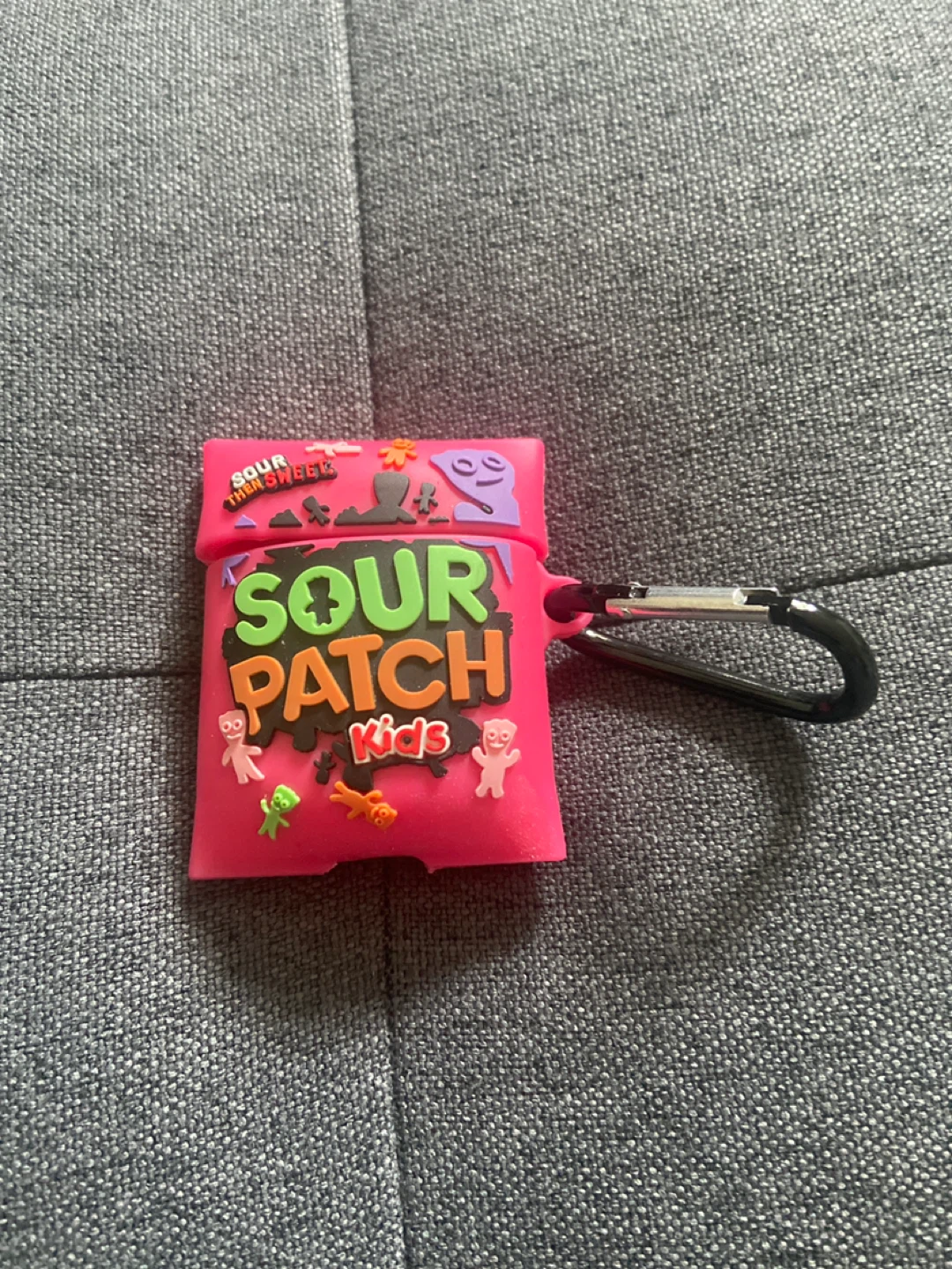 Sour Patch Kids Pink Earbud Case with Carabiner