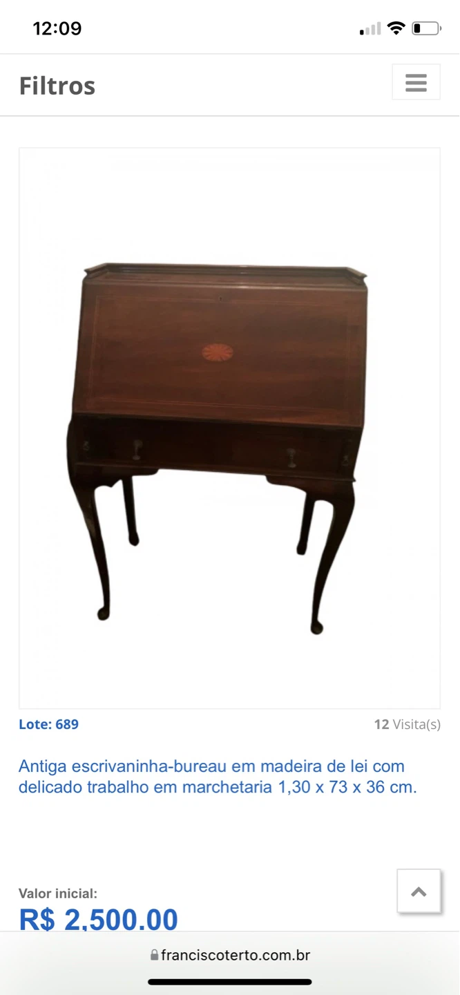 Antique Bureau Desk with Marquetry