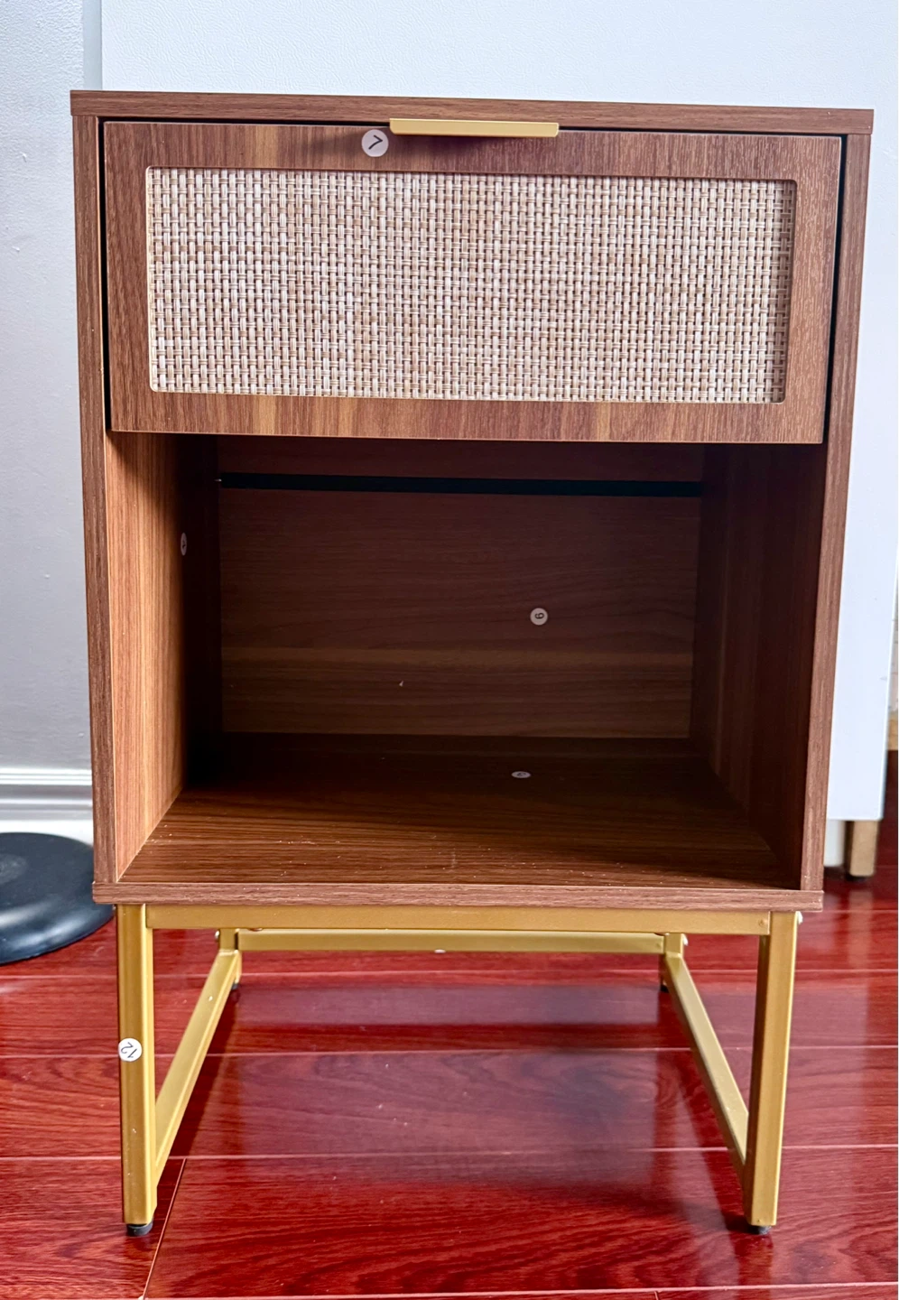 Rattan Nightstand with Drawer - photo 4