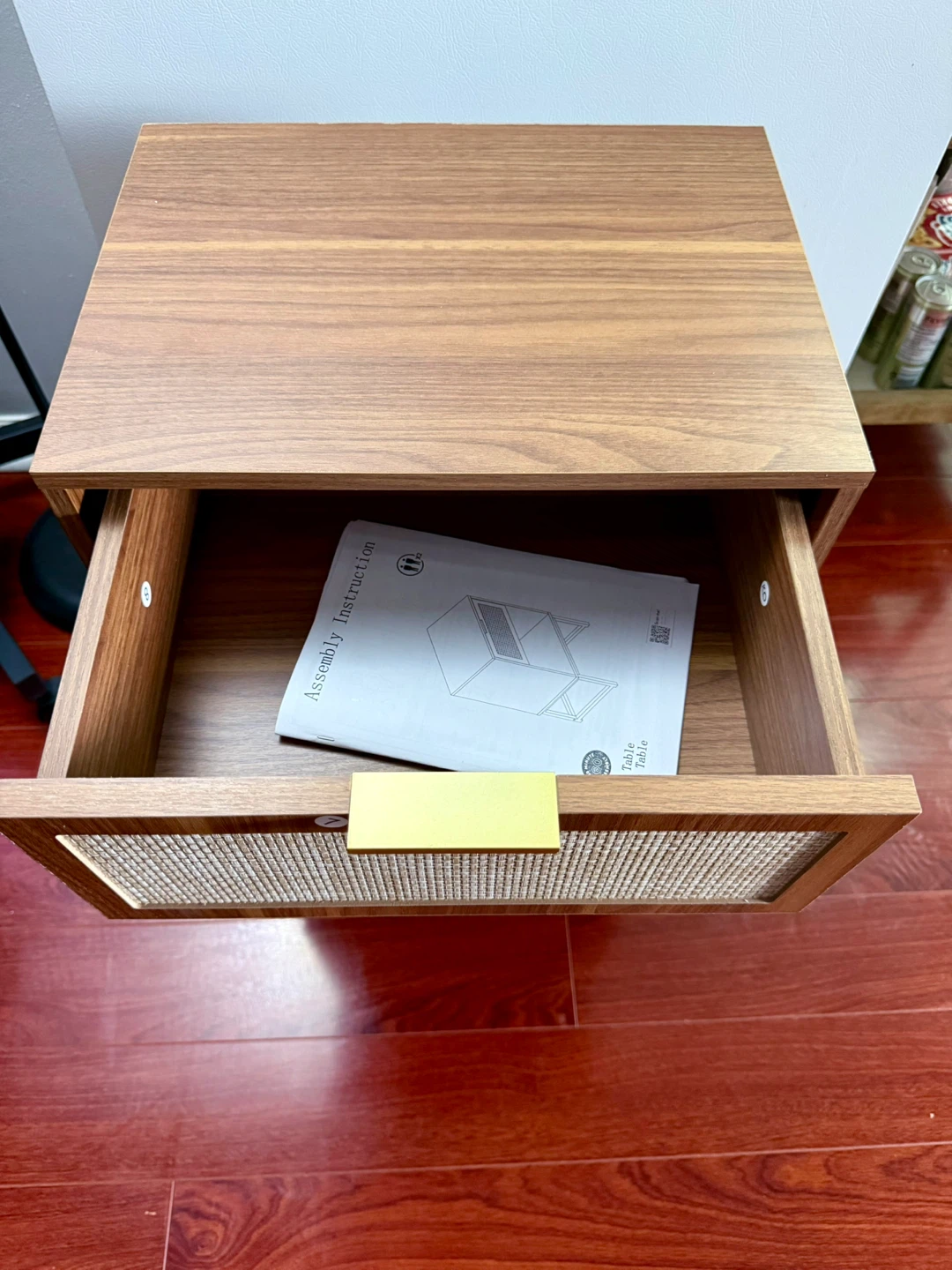 Rattan Nightstand with Drawer - photo 5