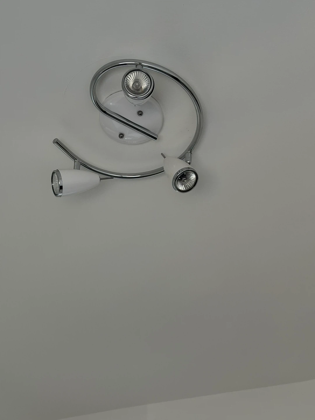 Two  White 3-Light Swirl Track Lighting Fixture - photo 2