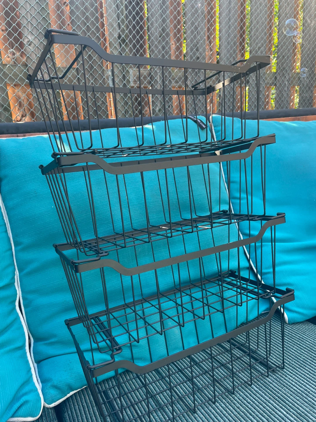 BRAND NEW Black Wire Stacking Storage Baskets - photo 2