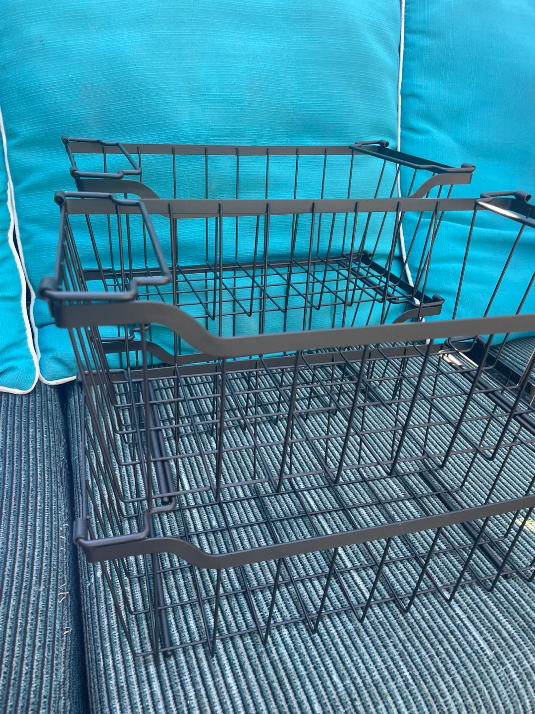 BRAND NEW Black Wire Stacking Storage Baskets - photo 3