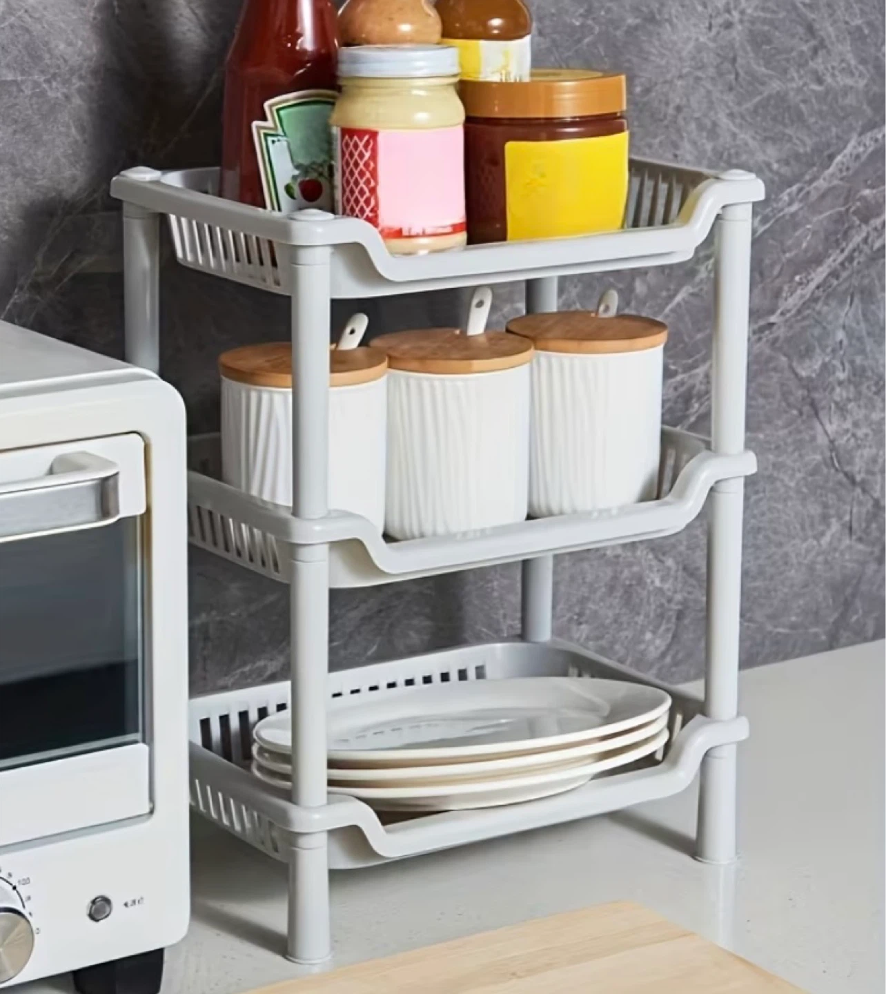 3-Tier White Storage Shelf Organizer - photo 2