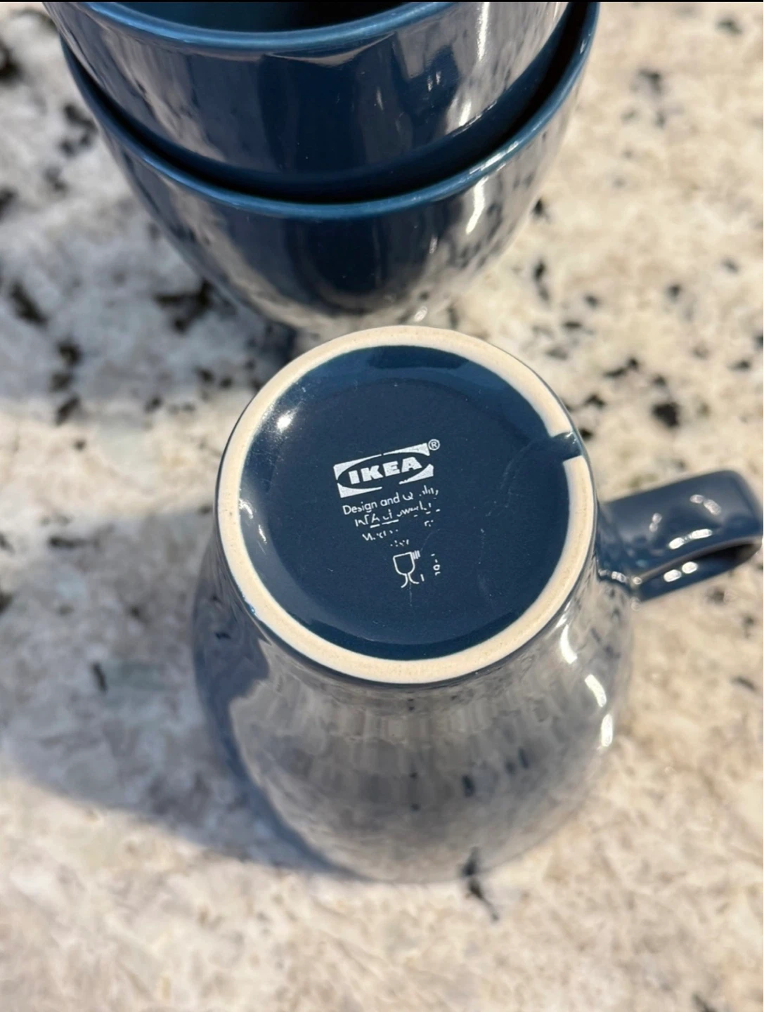 IKEA Dark Blue Stackable Mugs (Set of 3) - photo 2