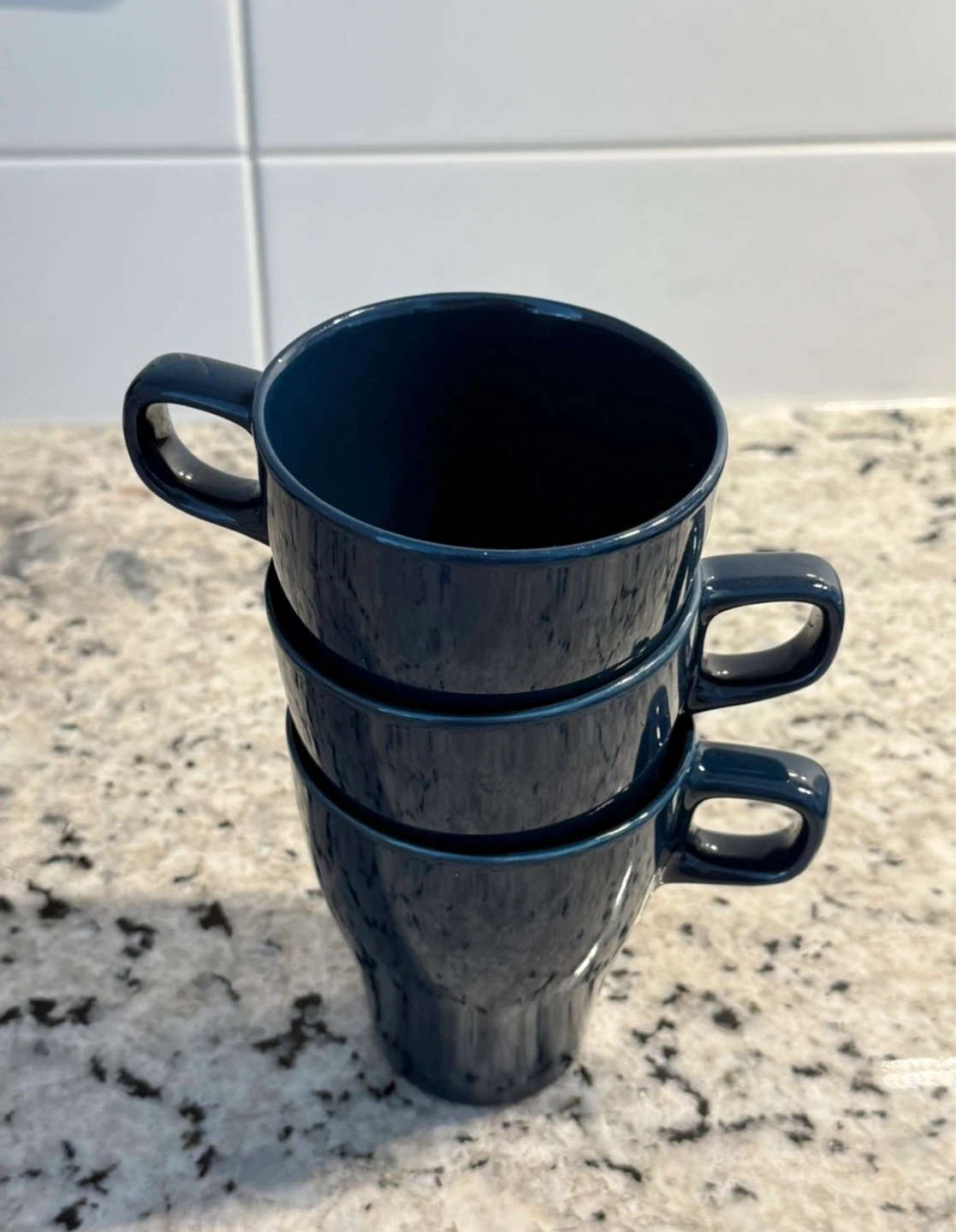 IKEA Dark Blue Stackable Mugs (Set of 3)