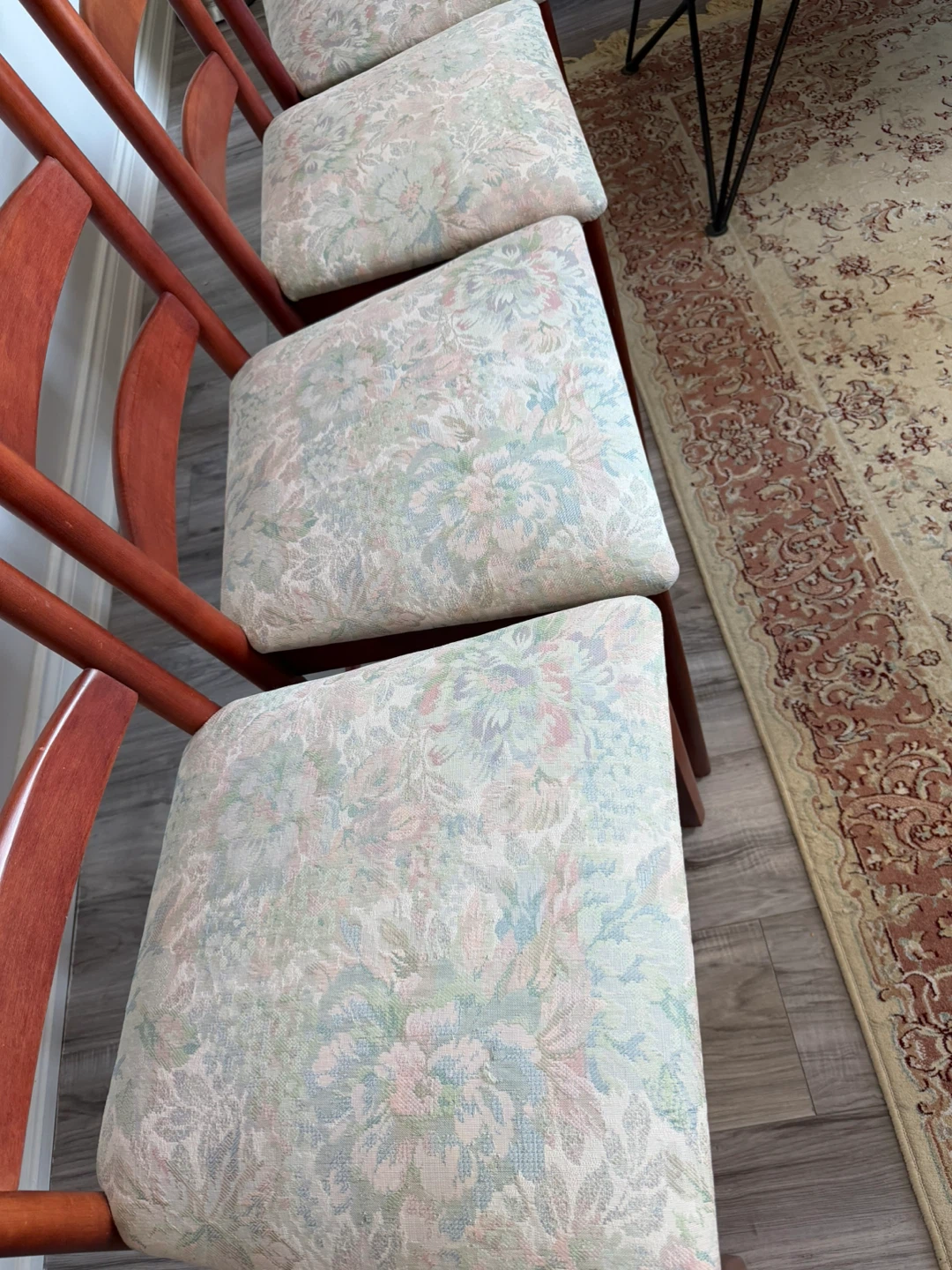 Set of 4 Vintage Wooden Ladder Back Dining Chairs - photo 5