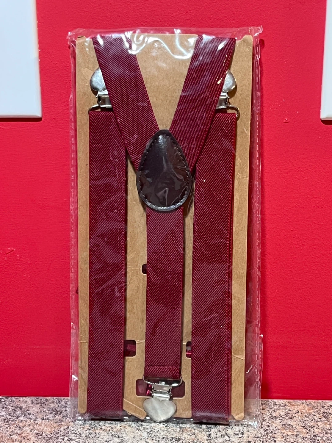 Burgundy Bowtie and Suspenders Set - photo 2