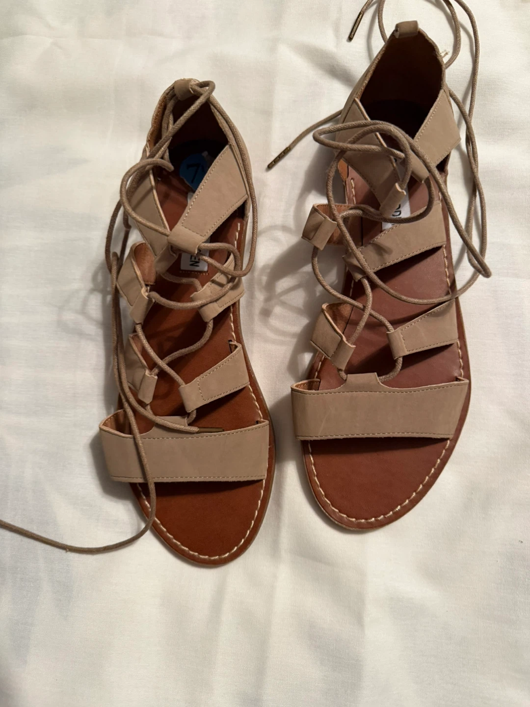 Steve Madden Tan Lace-Up Gladiator Sandals - photo 2