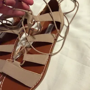 Steve Madden Tan Lace-Up Gladiator Sandals