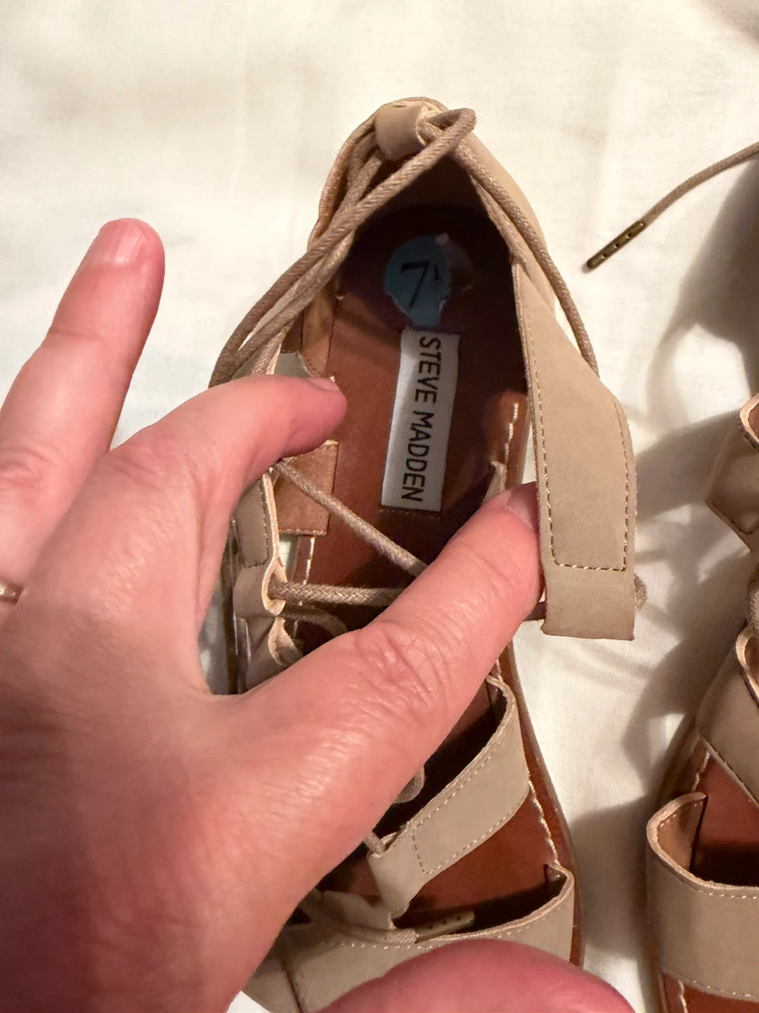 Steve Madden Tan Lace-Up Gladiator Sandals - photo 5