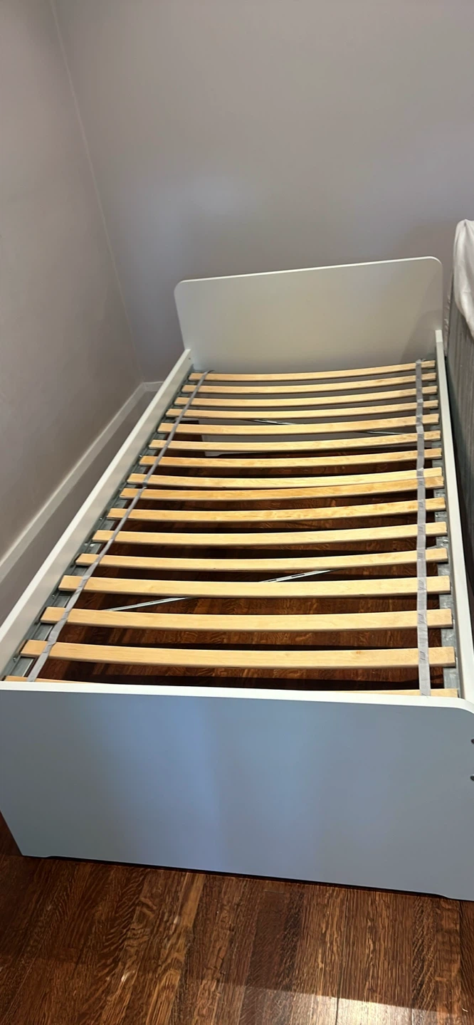 IKEA White Twin Bed Frame with mattress - photo 4