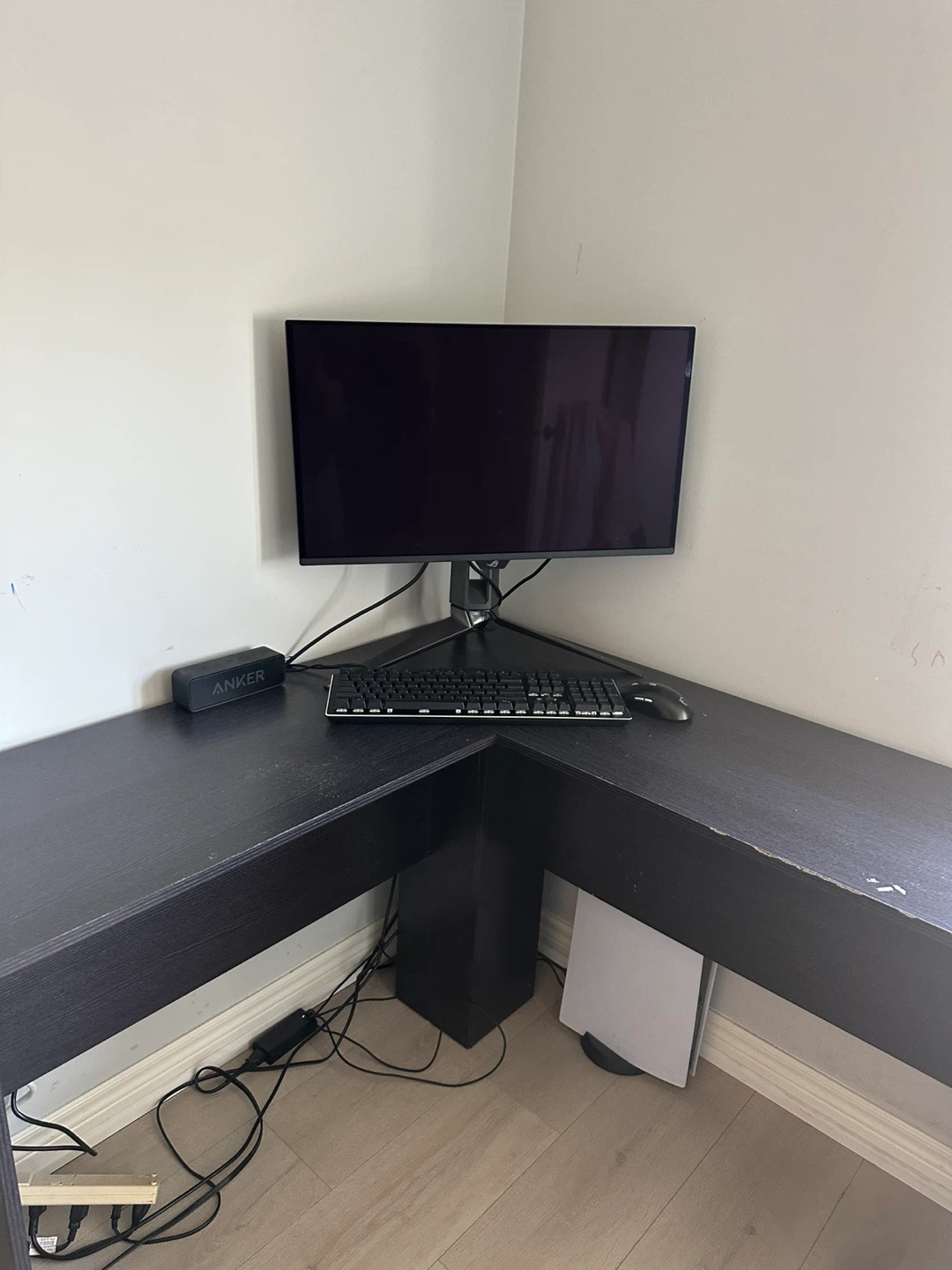 Black L-Shaped Corner Desk