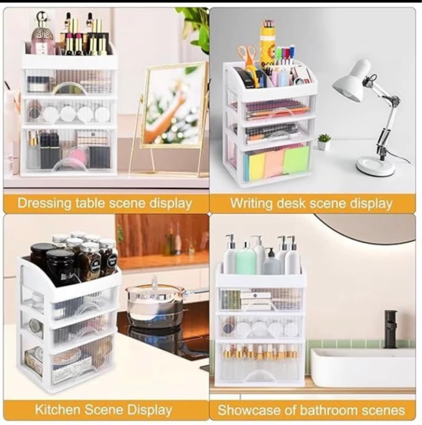 White 3-Drawer Makeup Organizer - photo 3