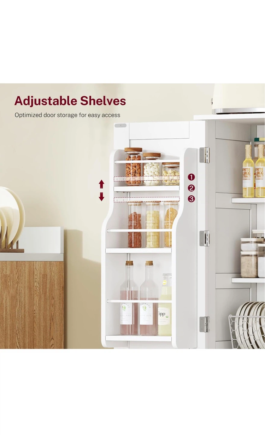 White Storage Cabinet with Adjustable Shelves - photo 5