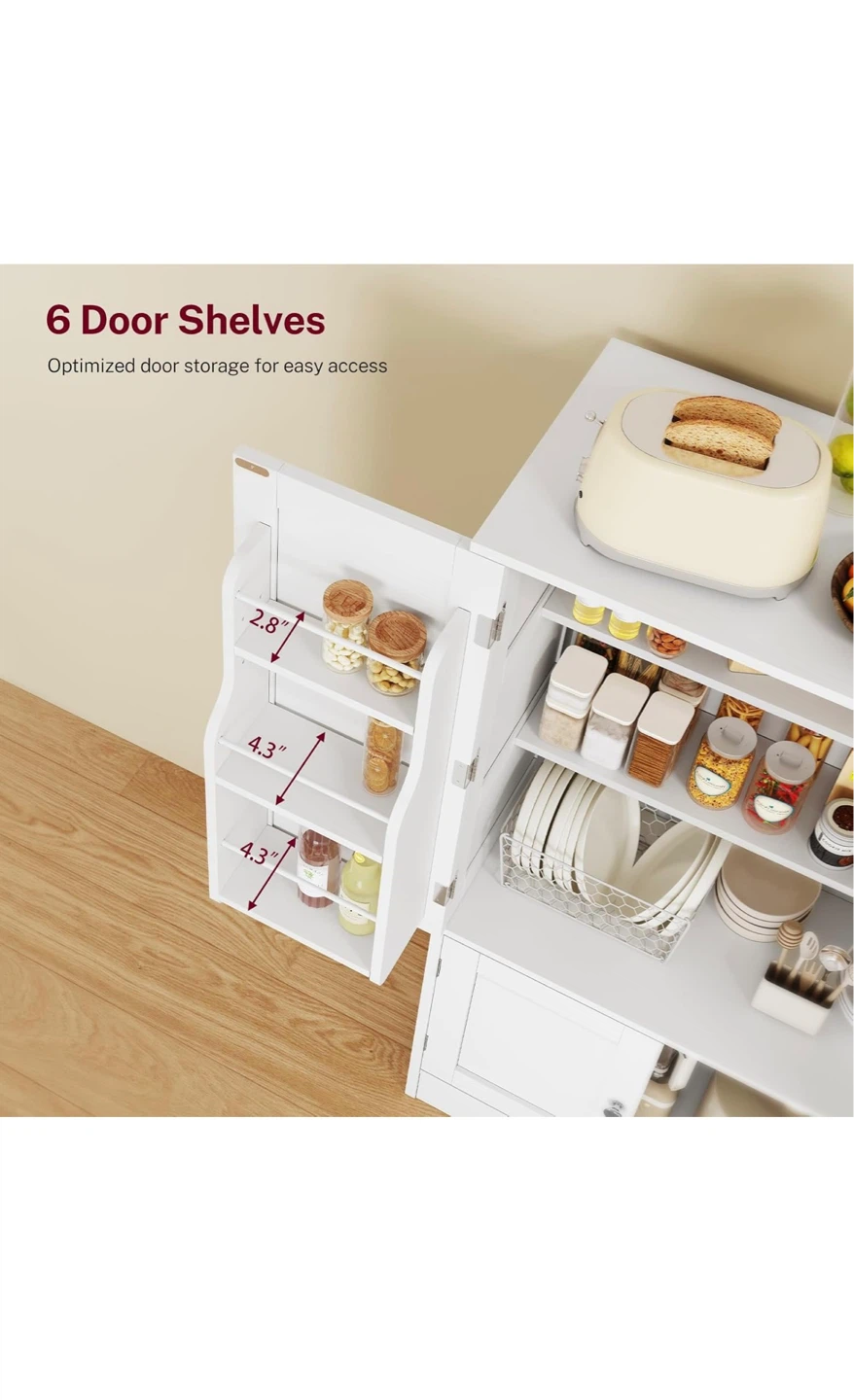 White Storage Cabinet with Adjustable Shelves - photo 4