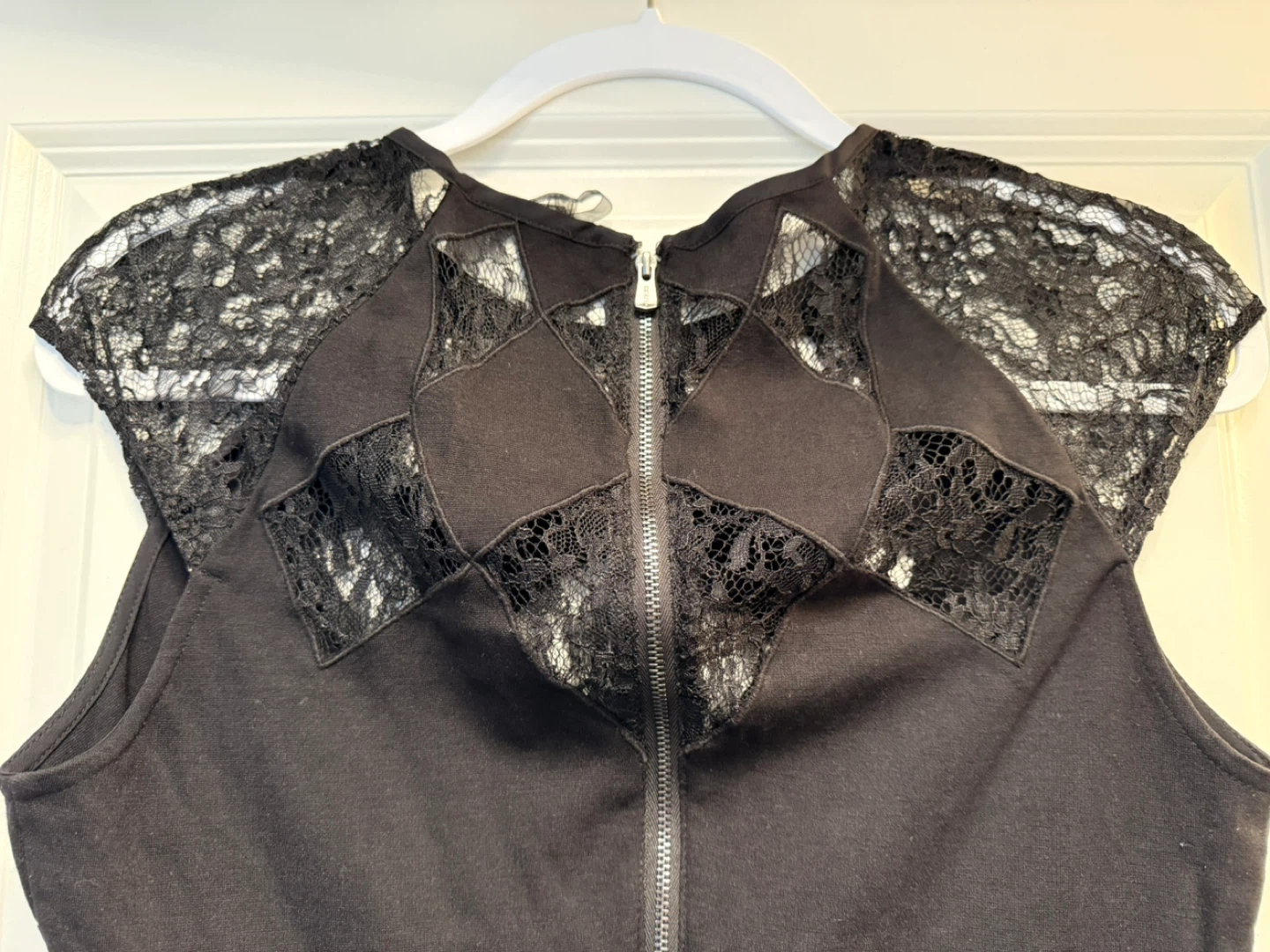 Guess Black Peplum Top with Lace Details - photo 4