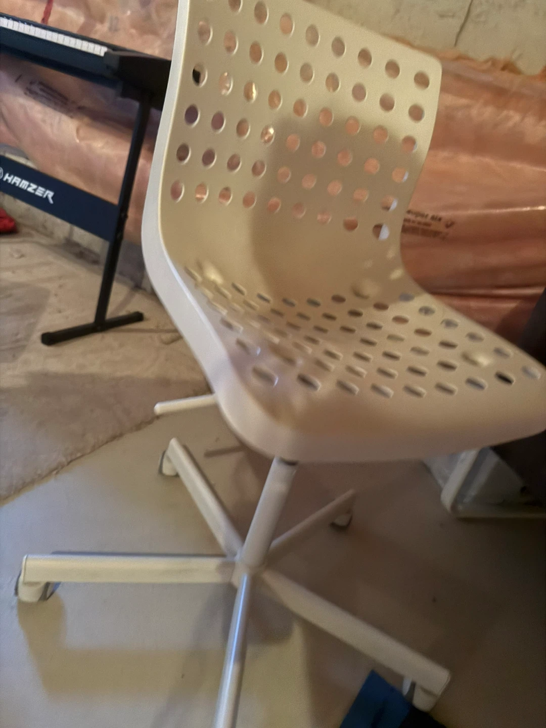 IKEA White Perforated Swivel Chair - photo 2