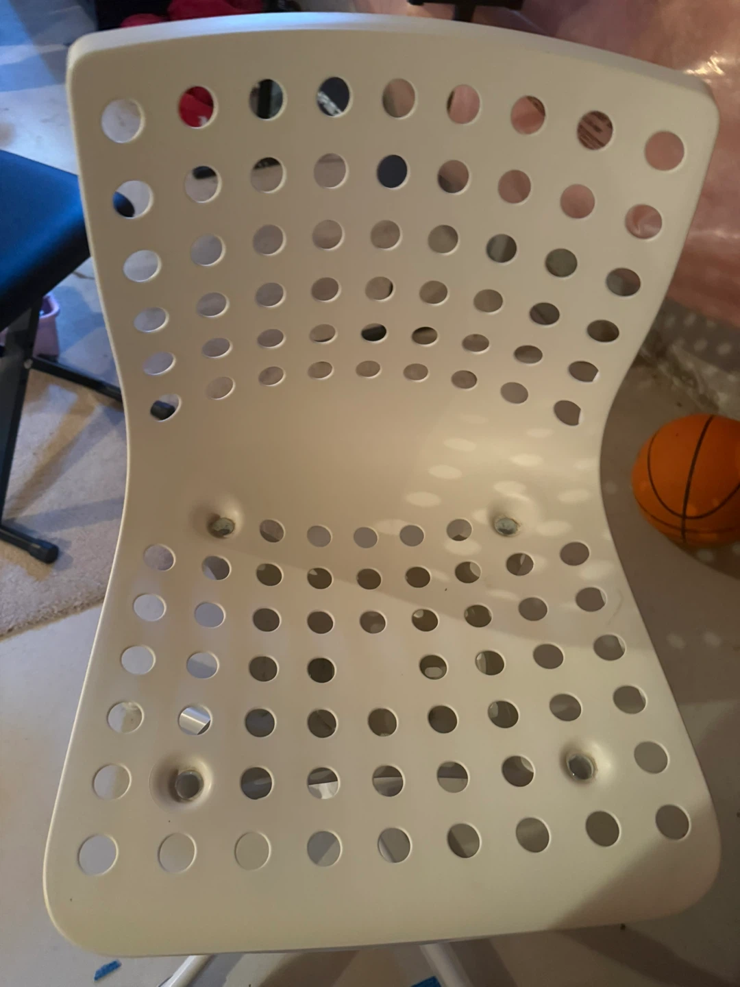 IKEA White Perforated Swivel Chair