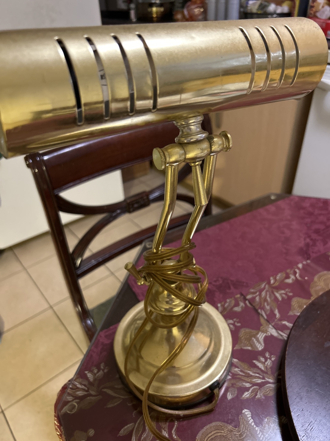 Vintage Brass Banker's Desk Lamp