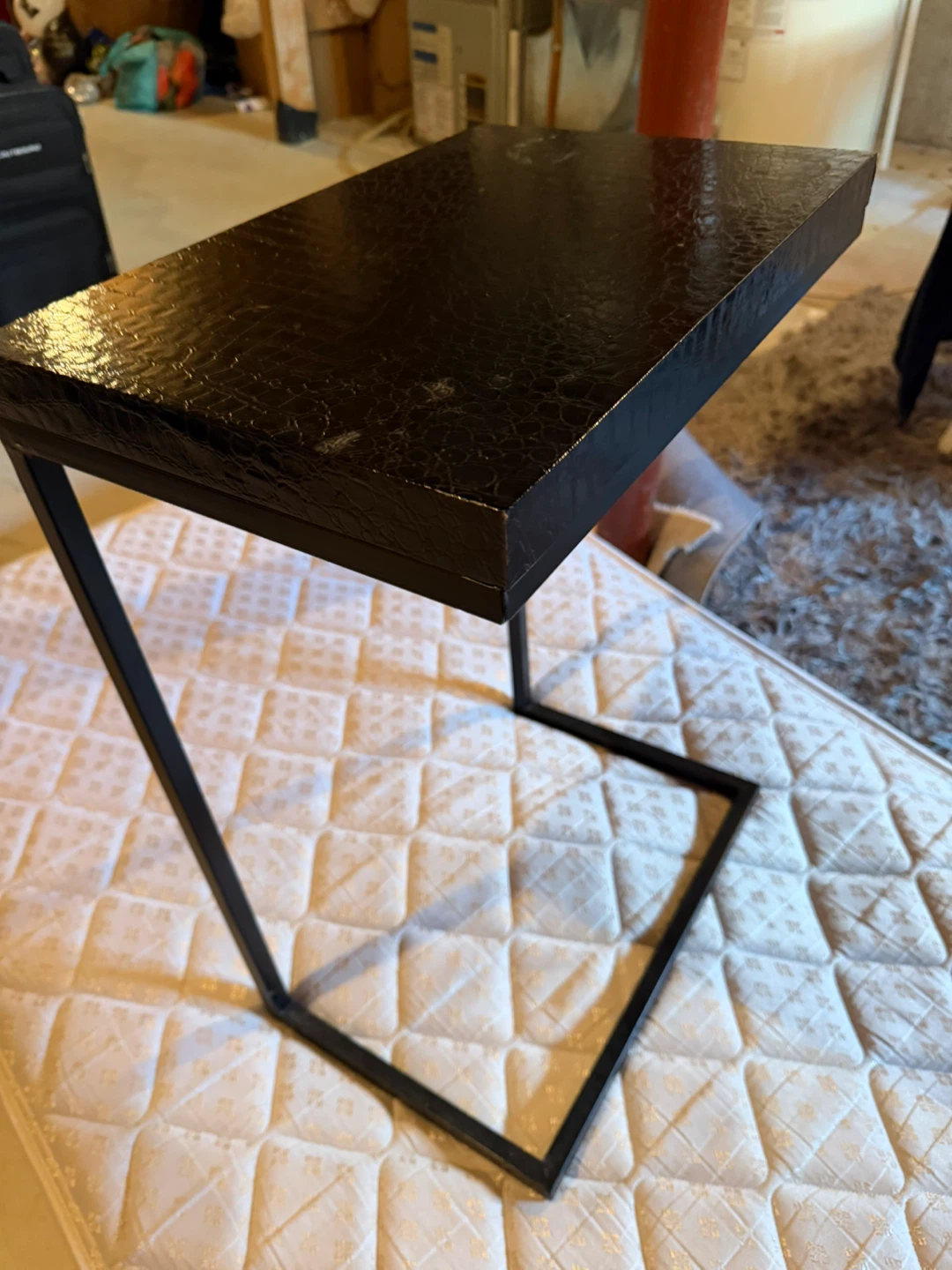 Black Faux Croc C-Table