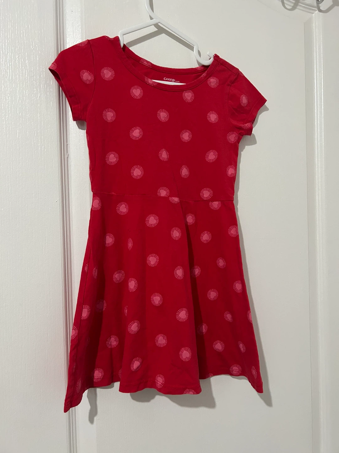 George Red Heart Print Dress