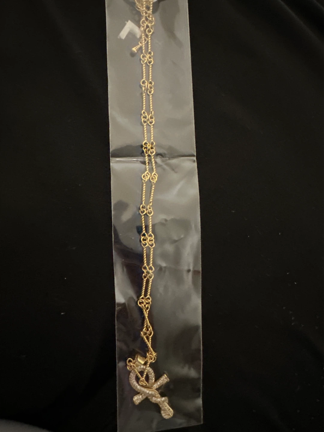 18k Gold laminated ankh Necklace