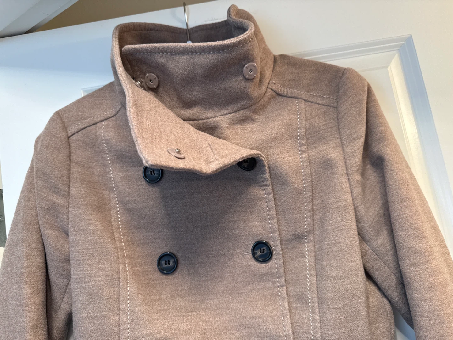Women’s H&M Taupe Double-Breasted Peacoat - photo 3