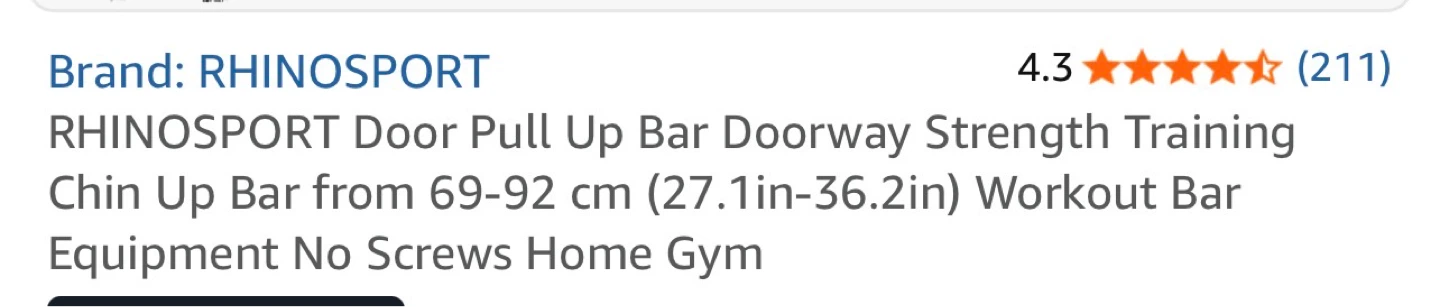 RHINOSPORT Door Pull Up Bar 69-92cm - photo 4