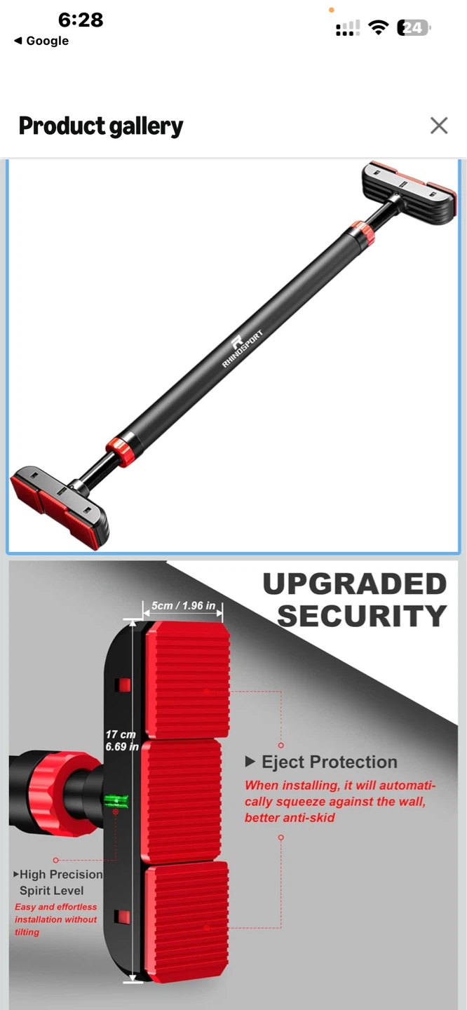 RHINOSPORT Door Pull Up Bar 69-92cm - photo 2