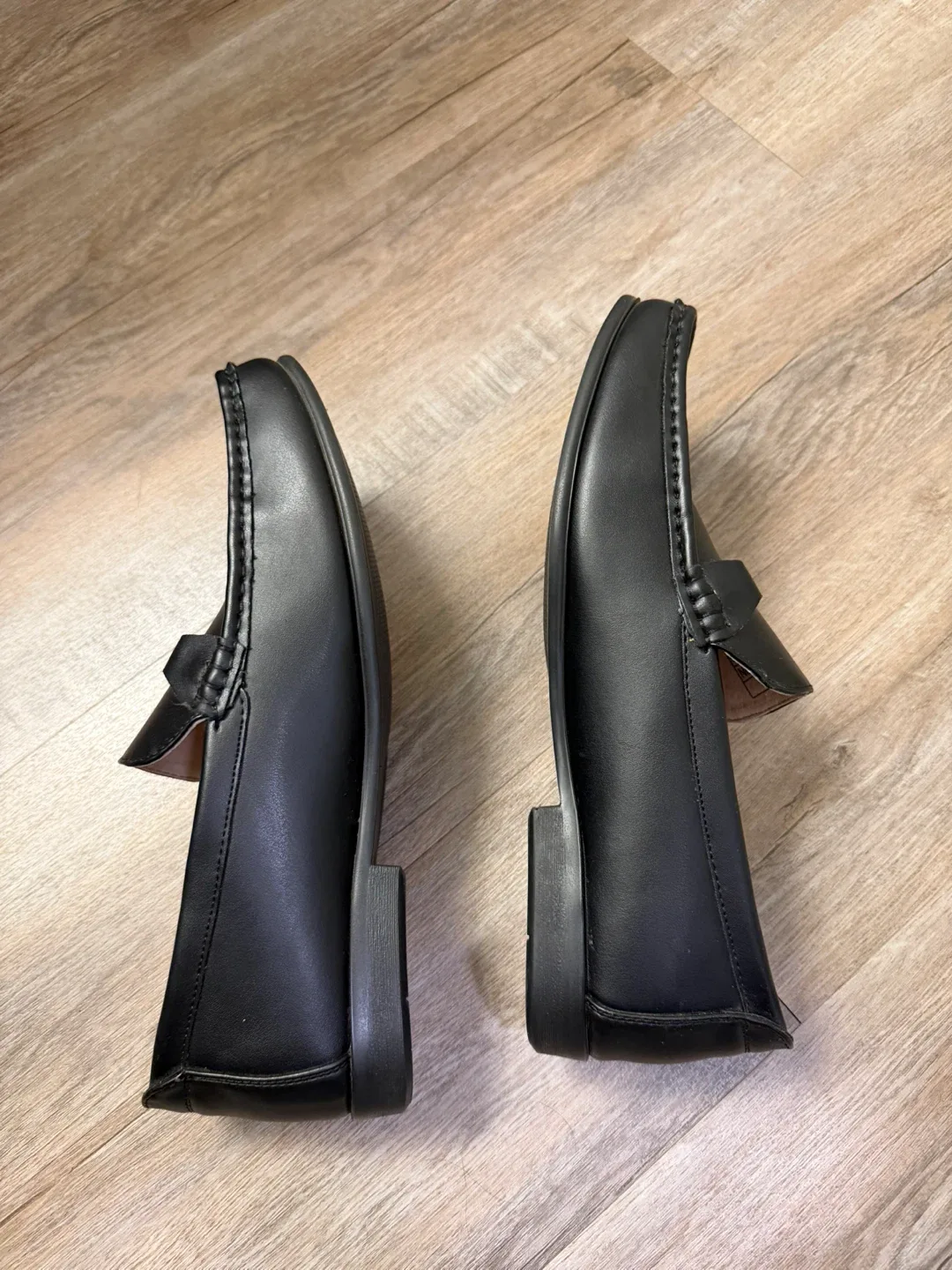 Bruno Marc Black Leather Loafers - Size 11 - photo 4