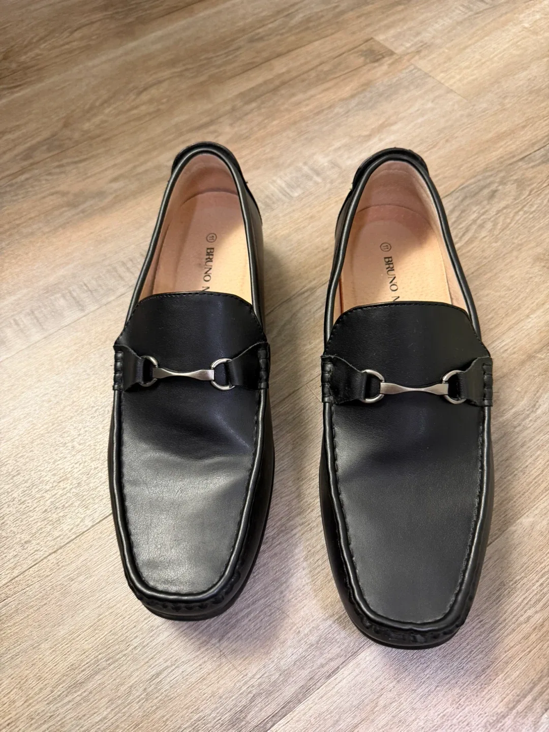 Bruno Marc Black Leather Loafers - Size 11 - photo 2