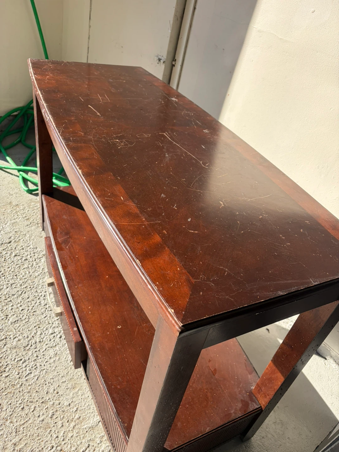 Dark mahogany console table - photo 2